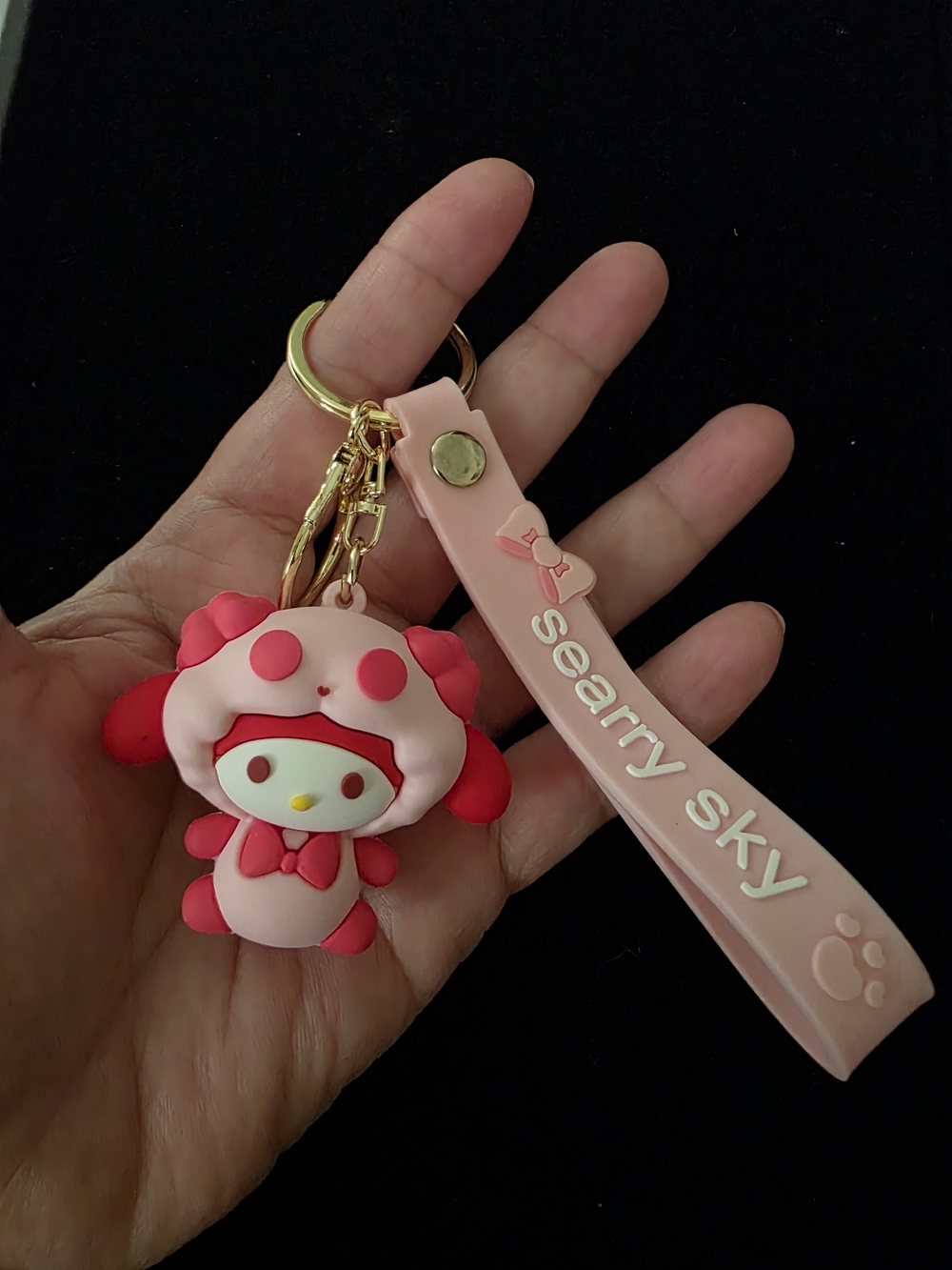 Searry Sky Pink Cute Character Key & Wrist Strap